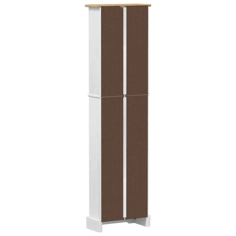 Półka na książki Biały 46 x 20 x 170 cm Lite drewno sosnowe