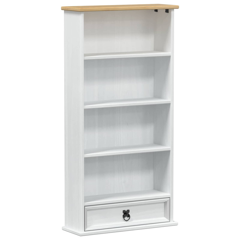 Szafka na płyty CD Biały 52 x 17.5 x 103 cm Lite drewno sosnowe
