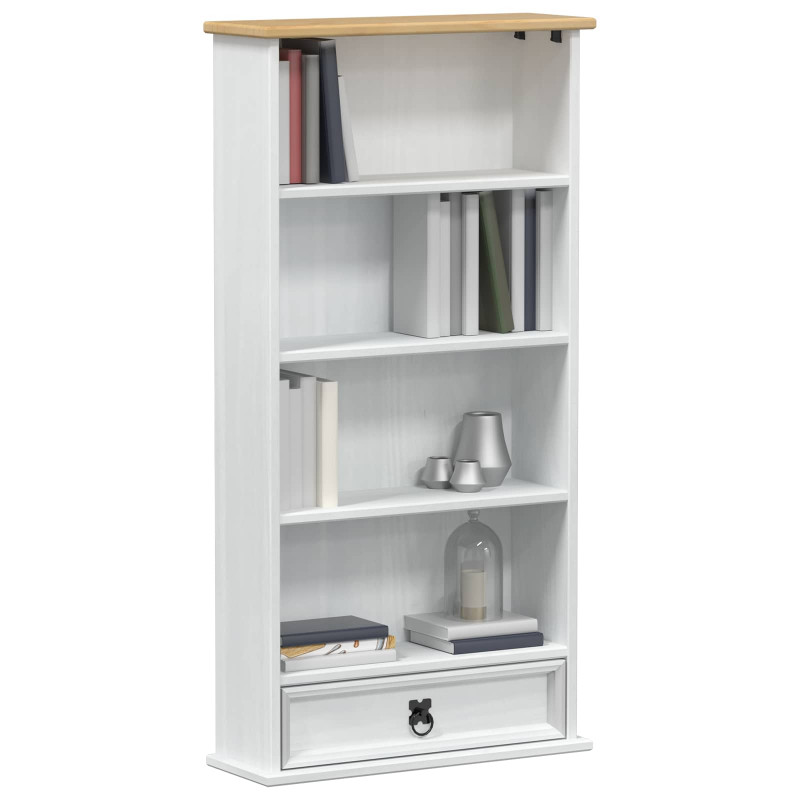 Szafka na płyty CD Biały 52 x 17.5 x 103 cm Lite drewno sosnowe