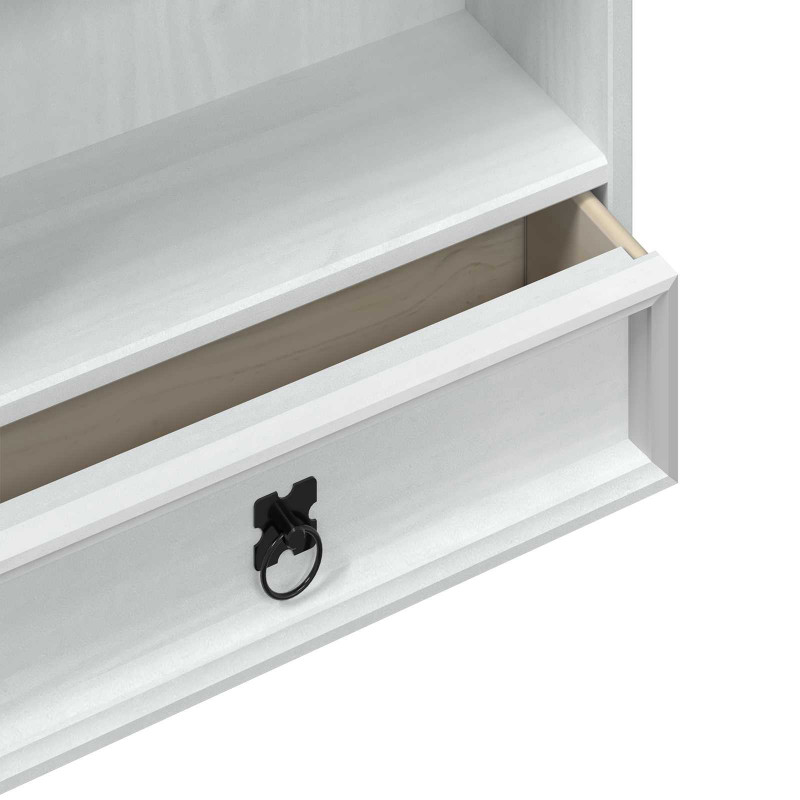 Szafka na płyty CD Biały 52 x 17.5 x 103 cm Lite drewno sosnowe
