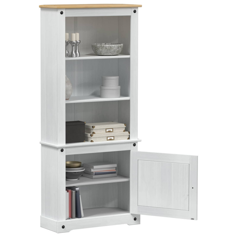 Highboard Biały 74 x 38 x 170 cm Lite drewno sosnowe