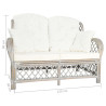 2-osobowa sofa, szara, rattanowa