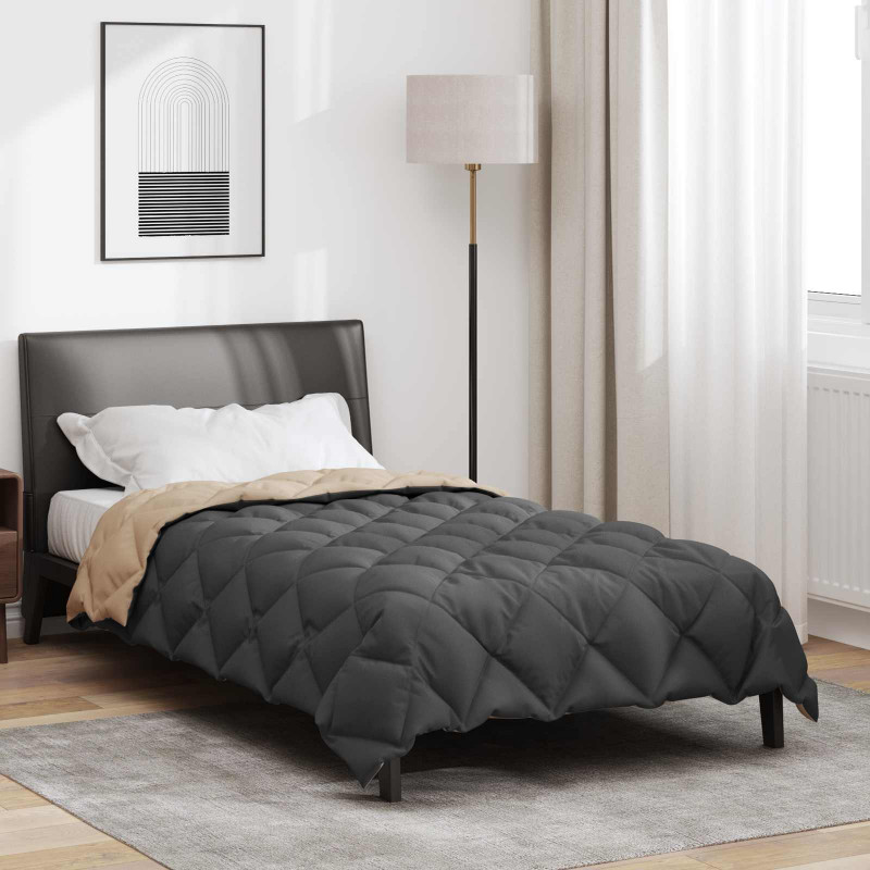 Zimowa Kołdra Antracyt i Taupe 140 x 200 cm Mikrofibra