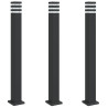 Zewnętrzne lampy stojące, z gniazdem, 3 szt., czarne, 110 cm