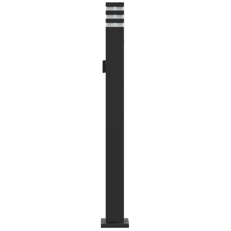 Zewnętrzne lampy stojące, z gniazdem, 3 szt., czarne, 110 cm
