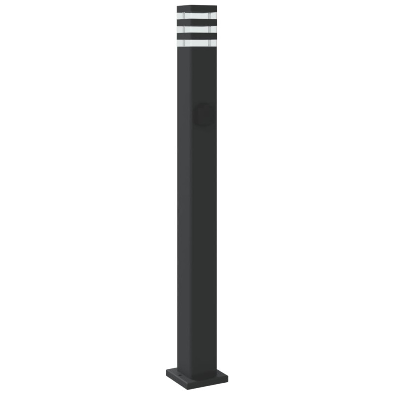 Zewnętrzne lampy stojące, z gniazdem, 3 szt., czarne, 110 cm