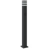 Zewnętrzne lampy stojące, z gniazdem, 3 szt., czarne, 110 cm