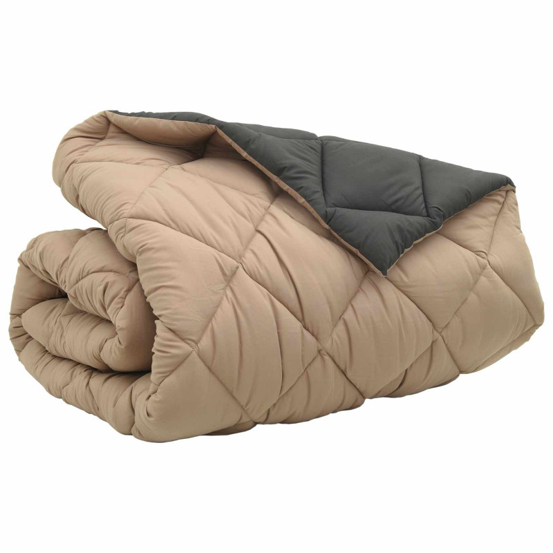 Zimowa Kołdra Antracyt i Taupe 200 x 200 cm Mikrofibra