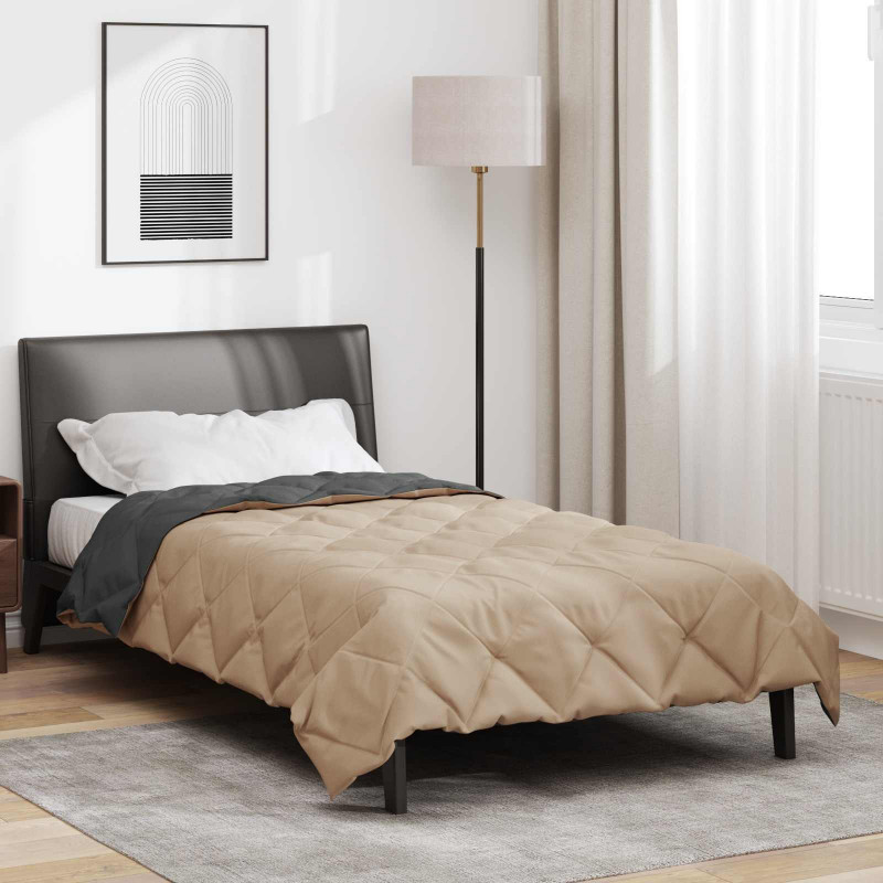 Letni Kołdra Antracyt i Taupe 200 x 140 cm Mikrofibra