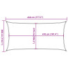 Żagiel przeciwsłoneczny, 160 g/m², jasnoszary, 3x4,5 m, HDPE