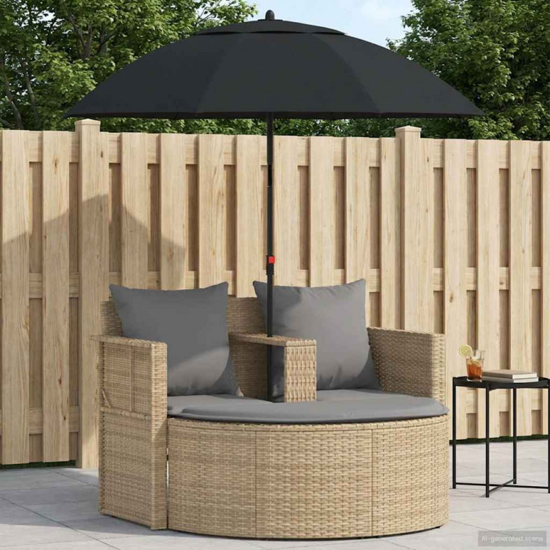 Sofa Ogrodowa z poduszką 8 pcs Beżowy i jasnoszary polirattan