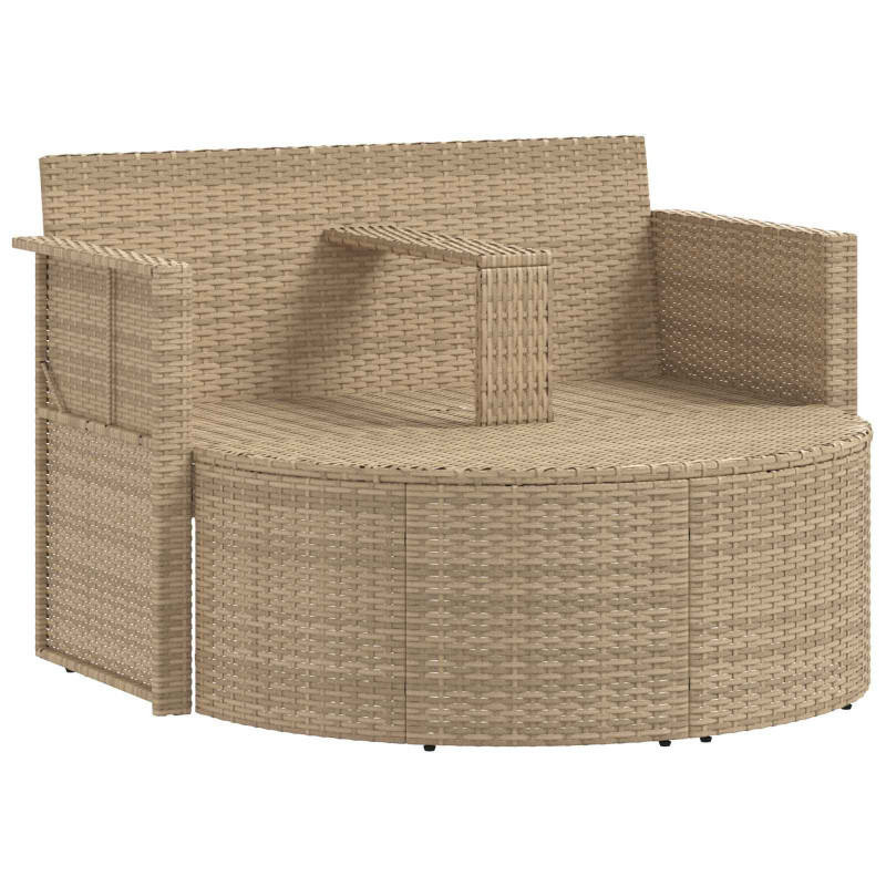 Sofa Ogrodowa z poduszką 8 pcs Beżowy i jasnoszary polirattan