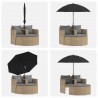 Sofa Ogrodowa z poduszką 8 pcs Beżowy i jasnoszary polirattan