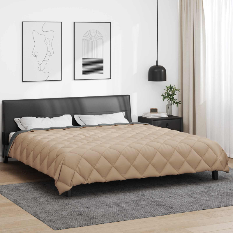 Zimowa Kołdra Antracyt i Taupe 220 x 260 cm Mikrofibra