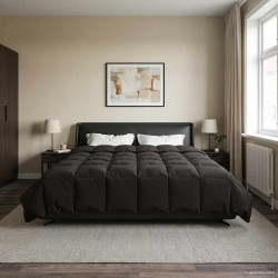 Letni Kołdra Kwiłtowany Antracyt 200 x 220 cm Mikrofibra