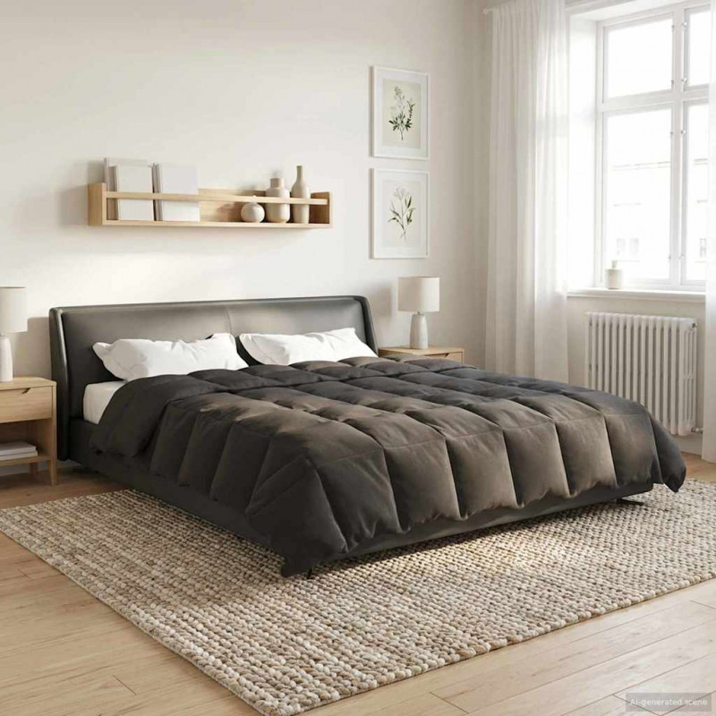 Letni Kołdra Kwiłtowany Antracyt 200 x 220 cm Mikrofibra