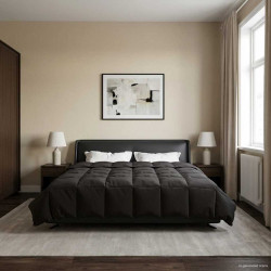 Letni Kołdra Kwiłtowany Antracyt 220 x 260 cm Mikrofibra