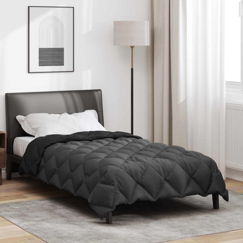 Zimowa Kołdra Czarny i antracyt 140 x 220 cm Mikrofibra
