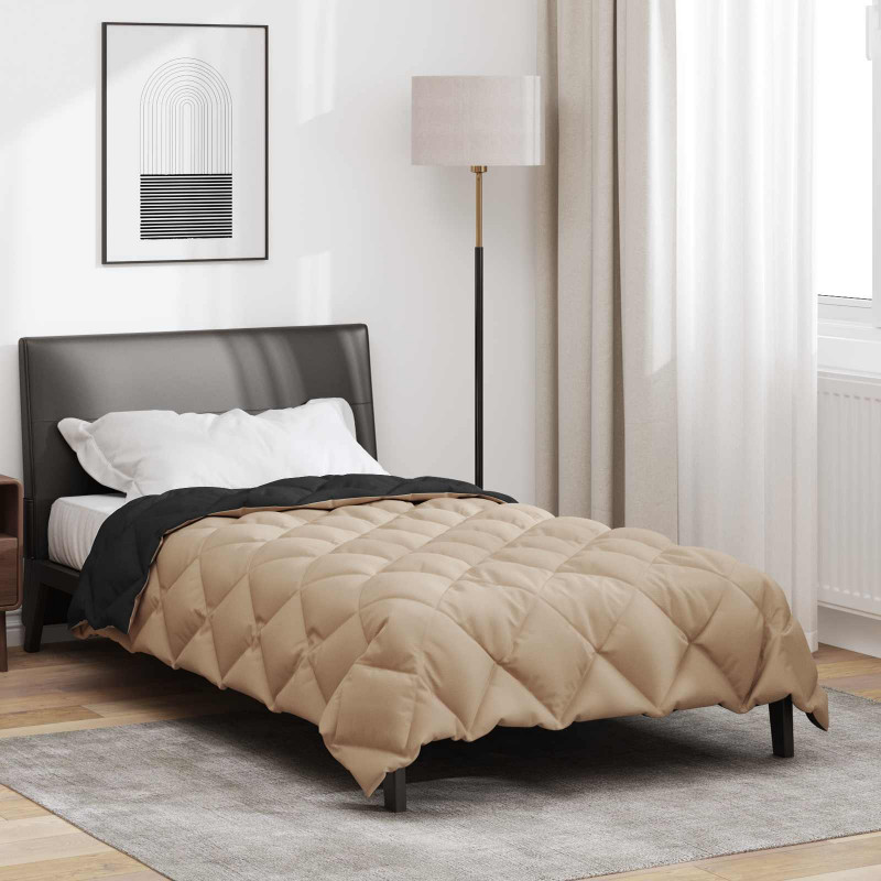 Zimowa Kołdra Czarny i Taupe 155 x 220 cm Mikrofibra