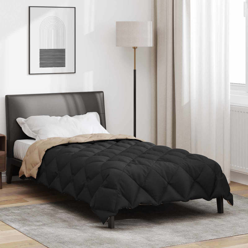 Zimowa Kołdra Czarny i Taupe 135 x 220 cm Mikrofibra