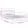 Metalowa rama łóżka z wezgłowiem i zanóżkiem, czarna, 140x200cm