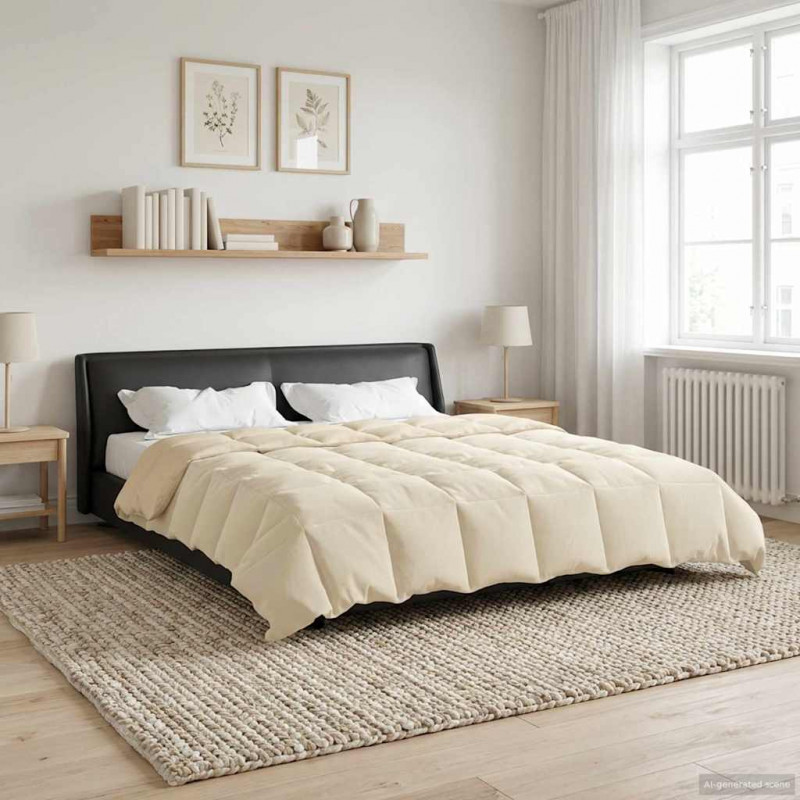 Letni Kołdra Kwiłtowany Kremowy 240 x 260 cm Mikrofibra