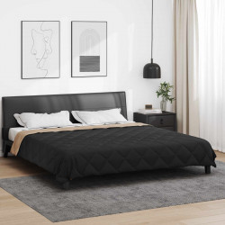 Letni Kołdra Czarny i Taupe 240 x 260 cm Mikrofibra