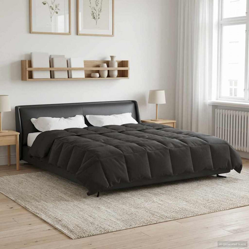 Kołdra na cały rok Kwiłtowany Antracyt 200 x 220 cm Mikrofibra