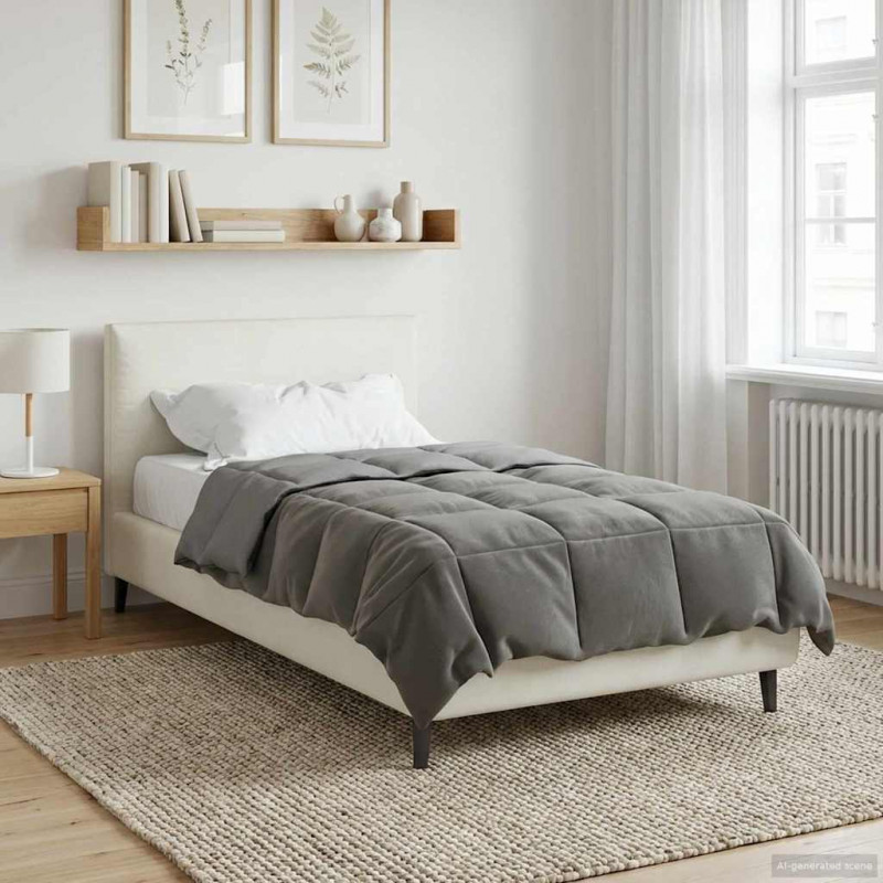Kołdra na cały rok Jasnoszary 135 x 220 cm Mikrofibra