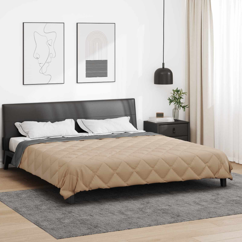 Kołdra na cały rok Antracyt i Taupe 200 x 240 cm Mikrofibra