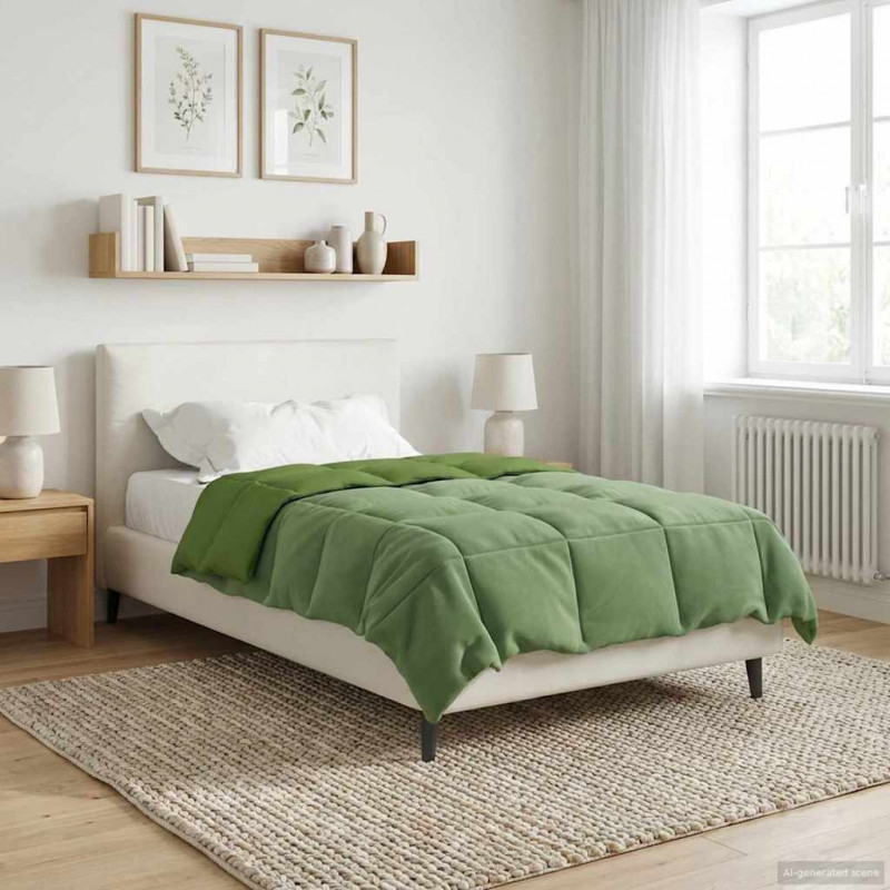 Kołdra na cały rok Kwiłtowany Zielony 155 x 220 cm Mikrofibra