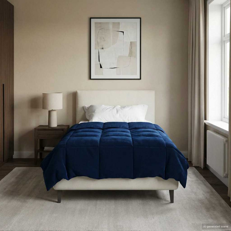 Kołdra na cały rok Ciemnoniebieski 155 x 220 cm Mikrofibra