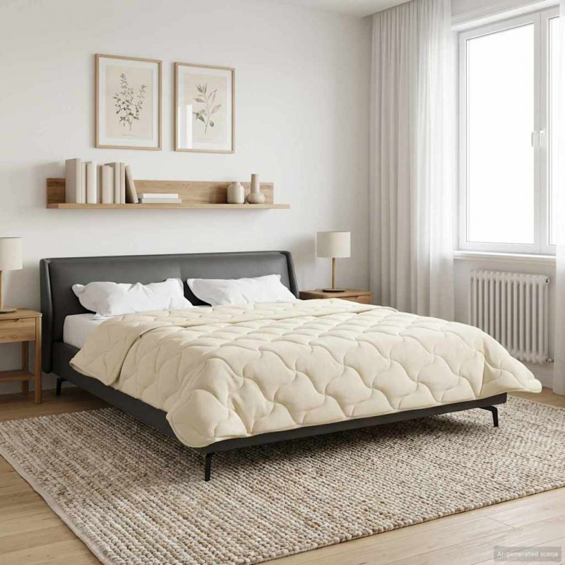 Kołdra na cały rok Kwiłtowany Kremowy 220 x 260 cm