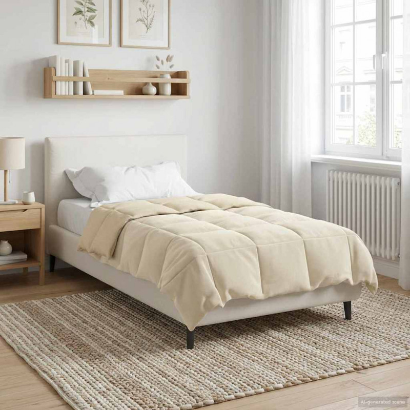 Kołdra na cały rok Kwiłtowany Kremowy 140 x 200 cm Mikrofibra