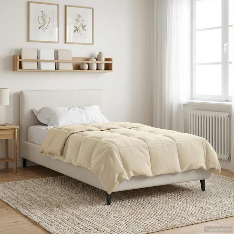Kołdra na cały rok Kwiłtowany Kremowy 135 x 220 cm Mikrofibra