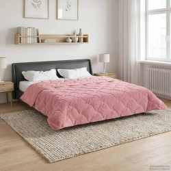 Zimowa Kołdra Różowy 220 x 240 cm Mikrofibra i Fleece Teddy