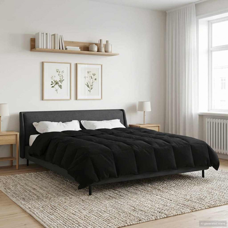 Zimowa Kołdra Kwiłtowany Czarny 200 x 240 cm Mikrofibra