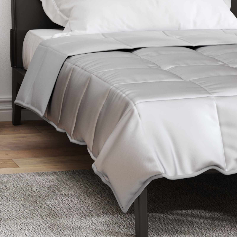 Kołdra na cały rok Srebrny 135 x 220 cm Satyna i Mikrofibra