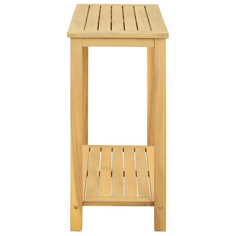 Stół konsolowy do ogrodu z półką Jasna akacja 80 x 35 x 75 cm