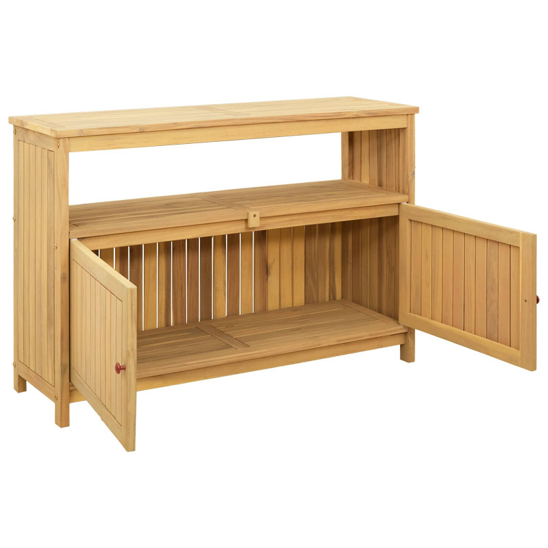 Stół konsolowy do ogrodu z półką Jasna akacja 110 x 35 x 75 cm