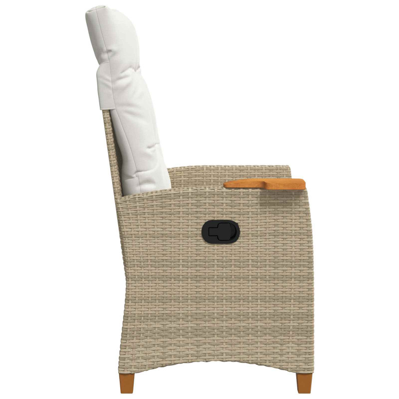 Fotel z regulowanym oparciem i tacą na napoje 62 x 64 x 112 cm
