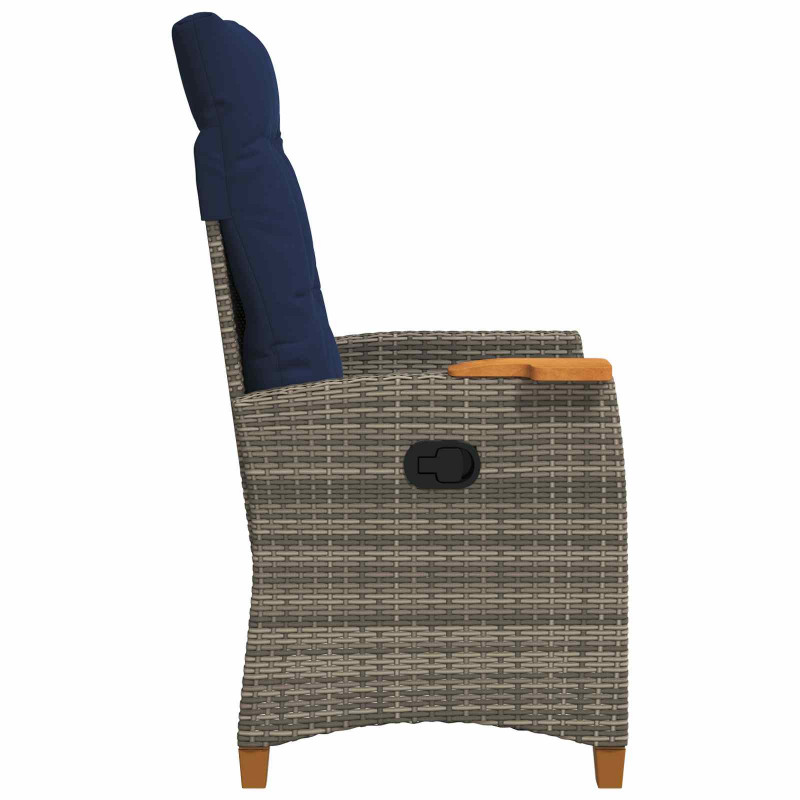 Fotel z regulowanym oparciem i tacą na napoje 62 x 64 x 112 cm