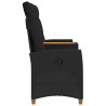 Leżanka z stolikiem Czarny 126 x 65 x 112 cm polirattan
