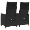 Leżanka z stolikiem Czarny 126 x 65 x 112 cm polirattan