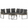 Zestaw sof ogrodowych 2 pcs Szary Rattan polietylenowy i stal