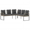 Zestaw sof ogrodowych 2 pcs Szary Rattan polietylenowy i stal