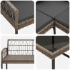 Zestaw sof ogrodowych 2 pcs Szary Rattan polietylenowy i stal