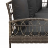 Zestaw sof ogrodowych 2 pcs Szary Rattan polietylenowy i stal