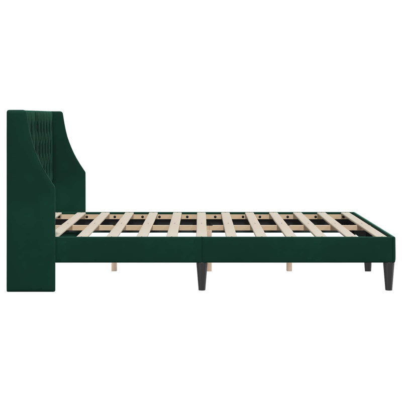 Ramka łóżka Z zagłówkiem Ciemna zieleń 120 x 190 cm Aksamit