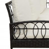 Zestaw Sof na Ogród 2 pcs Czarny i kremowy Poli Rattan Stal